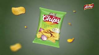 Alano Cream ’N’ Onion Chips Crispy. Creamy. Delicious.