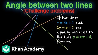 Celebrity Angle between lines (challenge problems) (Hinglish) | St. lines | Grade 11 | Math | Khan Academy Profile