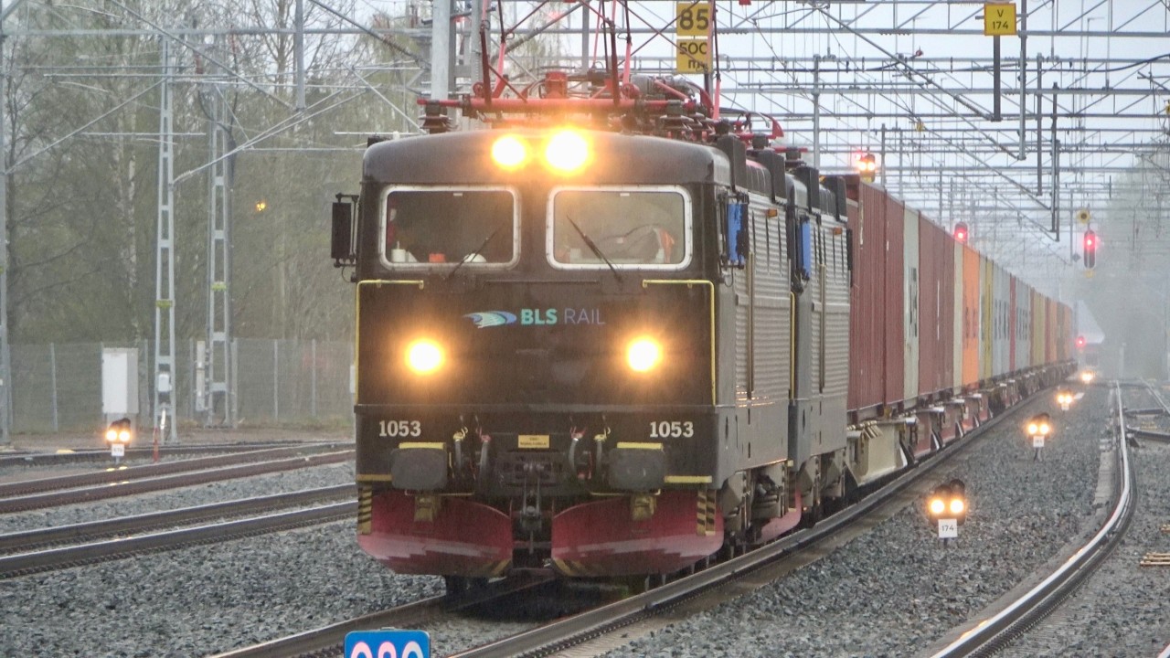 Trains in Värnamo and Store Mosse national park - Sweden, april 2025