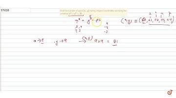 Find the number of point `(x ,y)`
having integral coordinates satisfying the condition `x^2+y^2...