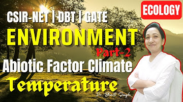 The Environment Part-2 | Abiotic  Factor-Climate (Temperature) | Unit 10 Ecology | CSIR-NET/JRF