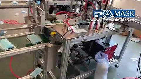 Mask producing video by automatic 1+2 face mask making ear loop wedling machine line