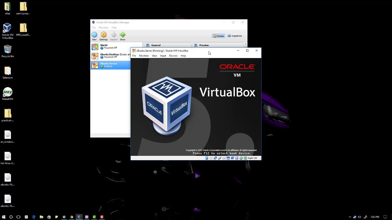 ubuntu server virtual box