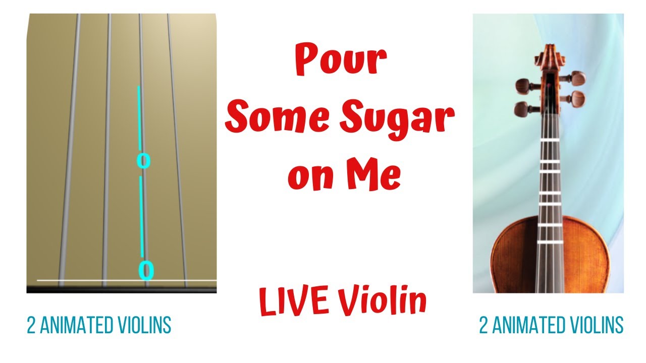 POUR SOME SUGAR ON ME 🎸DEF LEPPARD. LIVE 🎻Cover 🔥 Animated Violins 🔢& 🎻| Violin Tutorial
