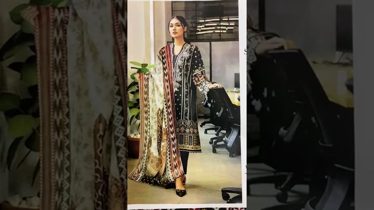 Embroidered Black Khaddar Suit 2022 with Wool Shawl (Unstitched) (Winter Dresses Collection)