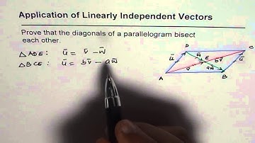 Application Linearly Independent Vectors Diagonals of Parallelogram Bisect - EDEXCEL - GCSE