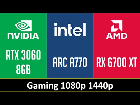 RTX 3060 8GB vs ARC A770 vs RX 6700 XT - Gaming 1080p 1440p
