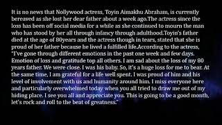 My Father Died at Age 80, he lived a Fulfilled Life…Actress, Toyin Aimakhu