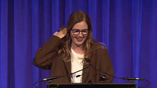 NBR Gala 2024 — Best Int'l Film winner Justine Triet (Anatomy of a Fall) + Jessica Chastain Intro