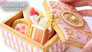 satisfying cookie decorationcosmetic box royal icing cookies