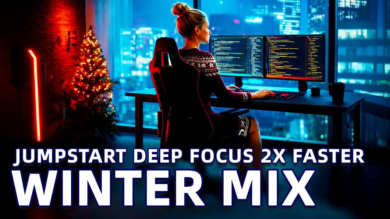 Deep Concentration Music for Work | Cyber Ambient Winter Mix for Study & Productivity