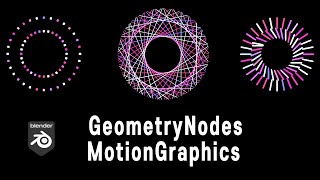 Motion graphics using Geometry Nodes (Blender 3+,Fields)