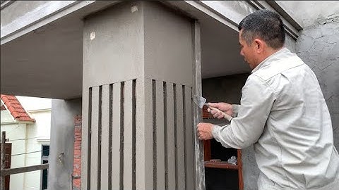 How To Create Creative Concrete Columns - Use Round Plastic Pipes - Cut Straight Lines 1/10