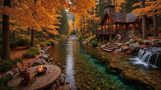 Cozy Autumn Piano by the Riverside 🍁🔥 Soothing Campfire Sounds for Deep Focus, Reading & Relaxation screenshot 5