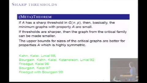 Tomasz Łuczak: Threshold functions: a historical overview