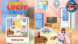 Brain Puzzle 2: Logic Twist Level 7 MELTING HOT help the protagonist cool down Walkthrough   screenshot 4