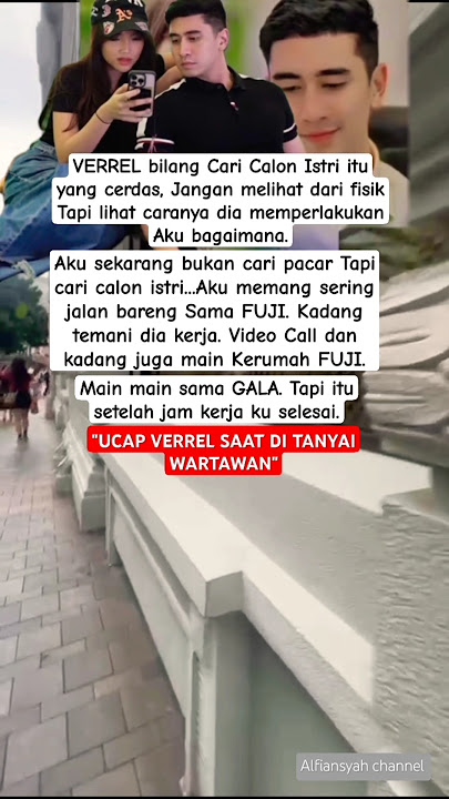SALFOK JAWABAN VERREL BRAMASTA SAAT DI TANYAI W4RT4W4N #verrelbramasta #fujiantiutamiputri #fujian