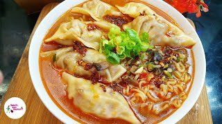 Instant Dumplings And Noodles Soup In 10 Minutes | Shin Ramen Noodles Soup | Dumplings Soup |