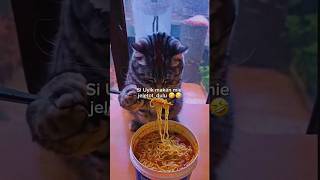 Si Uyik Pinter Makan Mie Pake Sumpit