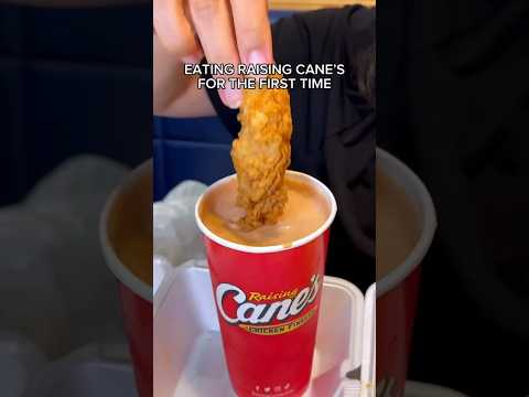 EATING RAISING CANE'S FOR THE FIRST TIME... #shorts #viral #mukbang