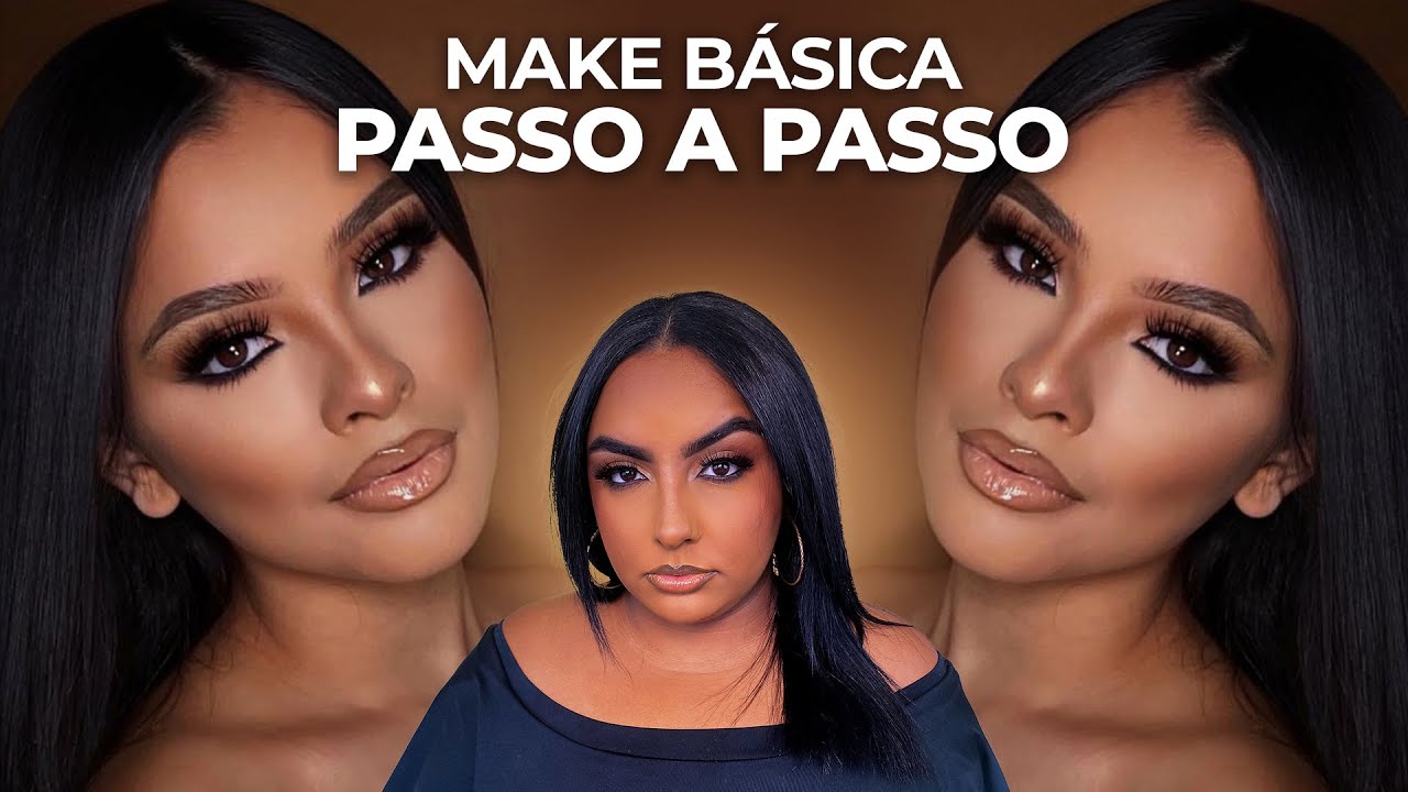 MAQUIAGEM BÁSICA EM PELE NEGRA MORENA *FÁCIL PARA INICIANTES* MAKE BÁSICA PARA DIA OU NOITE