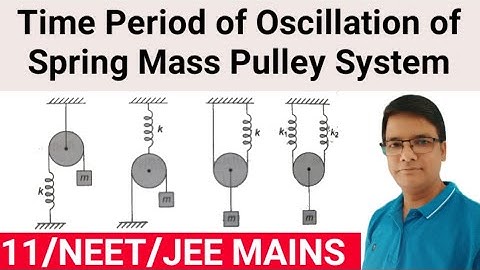 Time period of spring mass pulley system||Oscillation of Spring Mass pulley system,Sping mass pulley