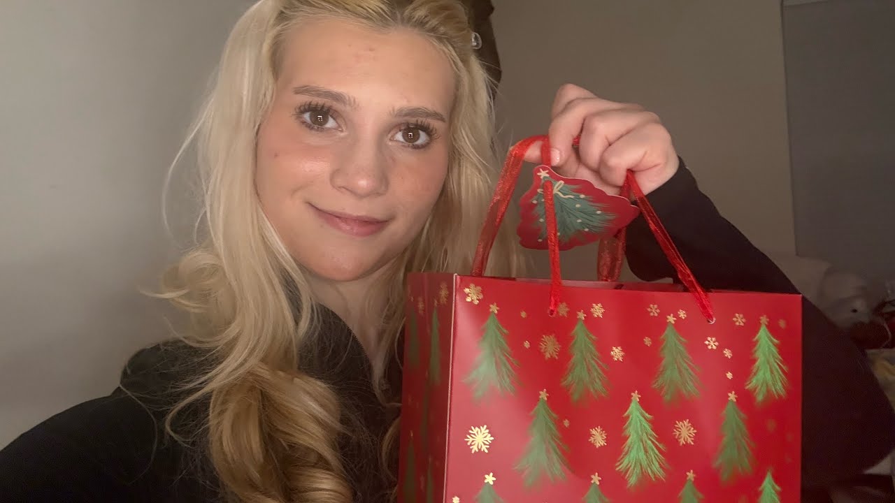 What i got for Christmas :) | ASMR | tapping, mic brushing, & positive affirmations for sleep 💞