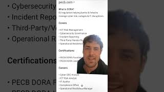 DORA Certifications South Africa #Dora #cybersecurity #schoolofit #ict