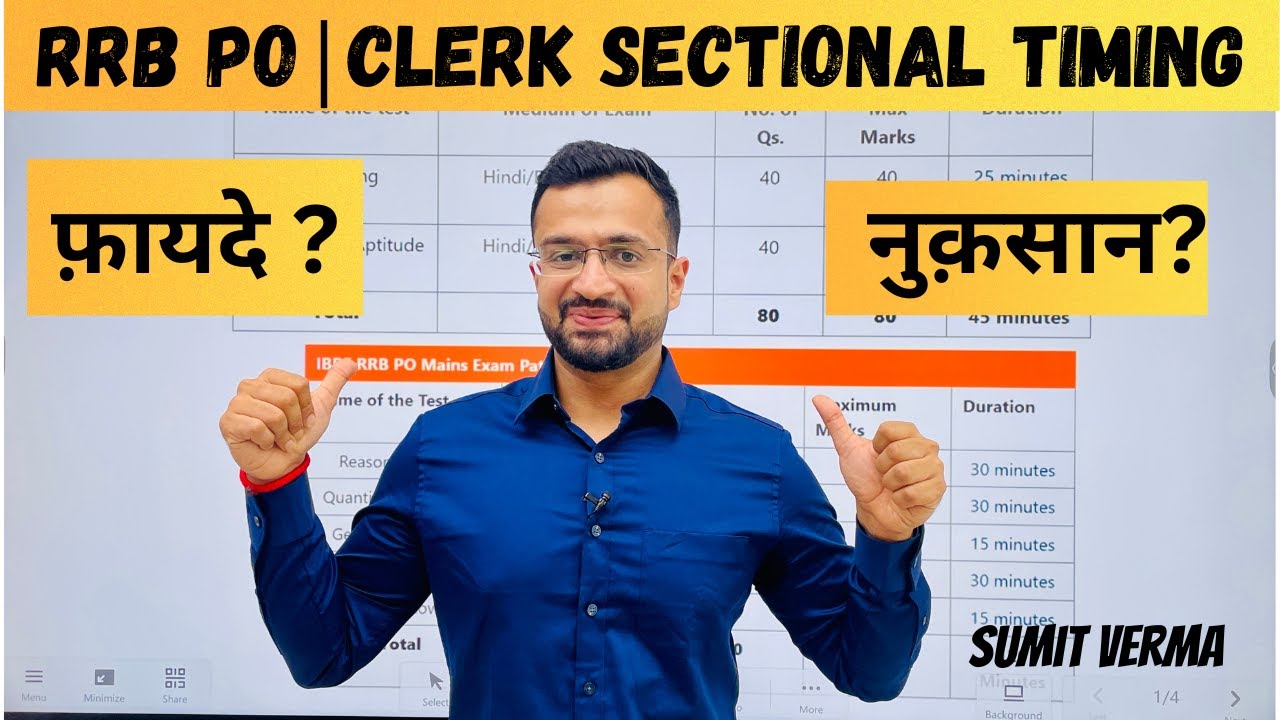  ibps rrb po clerk sectional timing sumit sir