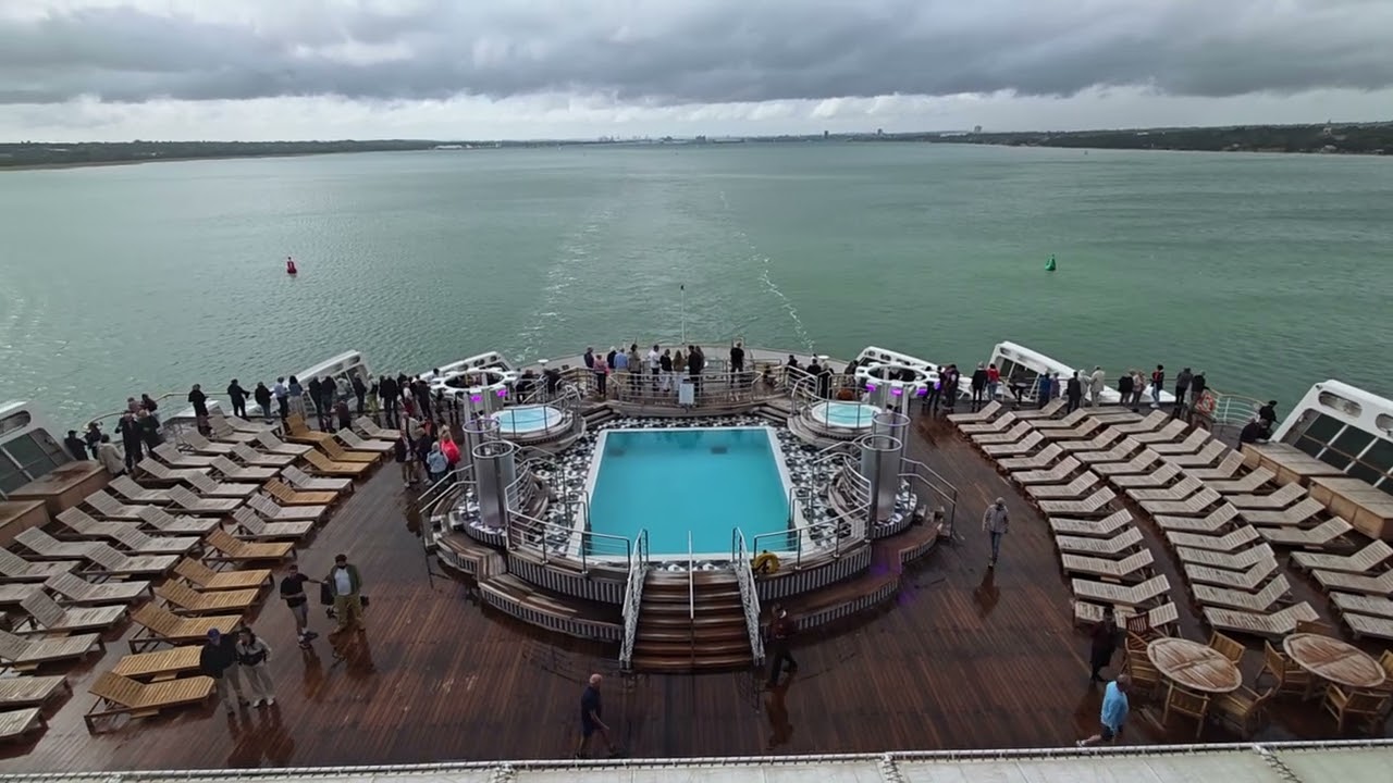 Leaving Southampton on QM2 on august 27, 2025. From stern.