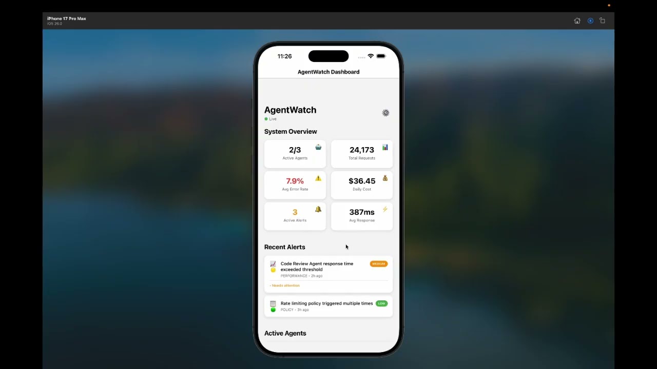 AgentWatch: Mobile AI Agent Governance Dashboard - Open Mobile Hub Competition 2025