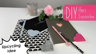 DIY Herz Lesezeichen | schnelle und einfache Nähidee | Upcycling