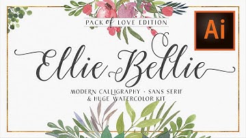 EllieBellie Fonts on Adobe Illustrator