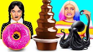 Wednesday vs Enid Chocolate Fountain Fondue Challenge by RaPaPa