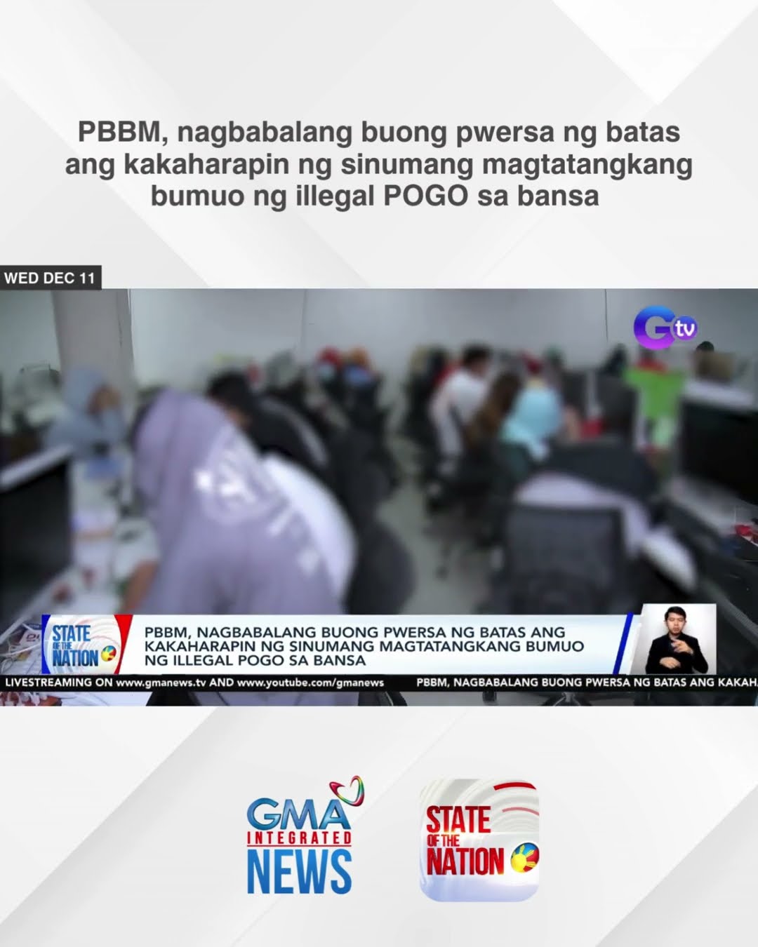 PBBM, nagbabala sa sinumang magtatangkang bumuo ng illegal POGO sa bansa | SONA