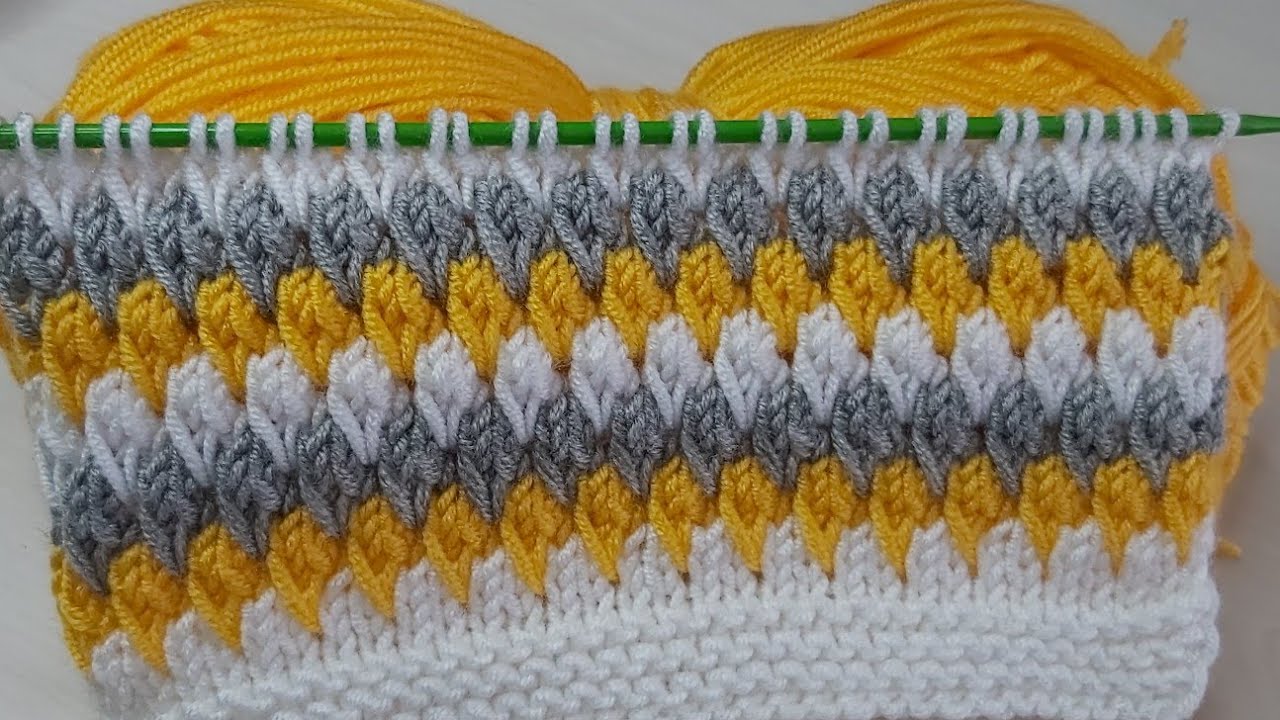 İki şiş çok kolay örgü model anlatımı 🌼crochet knitting