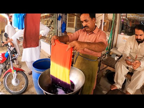 Amazing skills of fabric Dyeing in local market || Cloth Dyeing