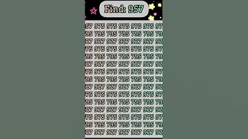 Are you true Genius ? Find 957 in under 5 seconds. #Genius #find #oddoneout #100k #123 #maths #spot.