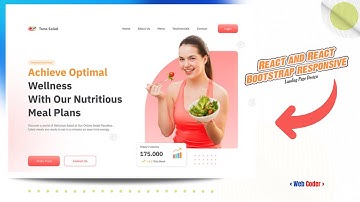 React and React Bootstrap responsive landing page design. webcoder