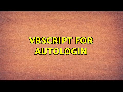 Vbscript for autologin