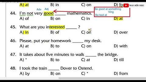 [13] - BẬC A1 - BÀI 13 - GIỚI TỪ -  ON/IN/AT/FOR
