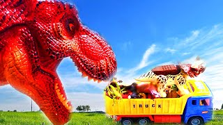 Dinosaurus Jurassic World Dominion: T-rex, Triceratops, Crocodile, Iguana dan Ikan Emas, Spinosaurus