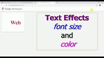 Text Effects Font size , Color using Google web designer