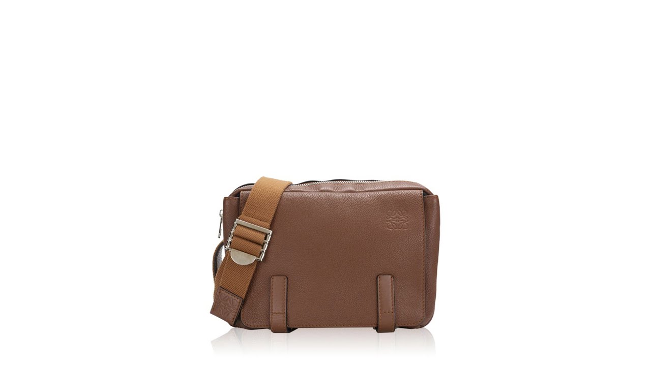 Loewe Soft Grained Calfskin XS Military Messenger Bag Tan - YouTube
