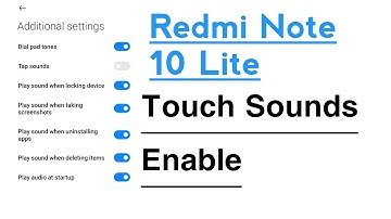 Redmi Note 10 Lite How To Enable Touch Sounds
