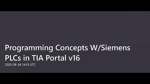 Programming Concepts with Siemens PLCs in TIA Portal V16