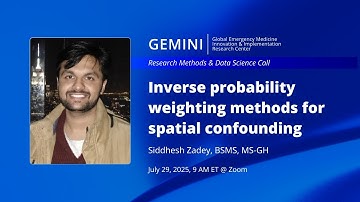 Sid presents on Inverse Probability Weighting methods for Spatial Confounding