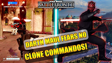 CRAZY! Darth Maul Destroys ALL Clone Commandos - Star Wars Battlefront 2