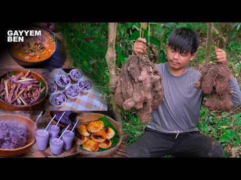 Freshly dug UBE turned into jam, ice cream, bread, fries, shake and thousands of dishes!