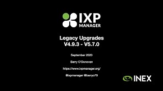 IXP Manager - Legacy Upgrades (v4.9.3 to v5.7.0)